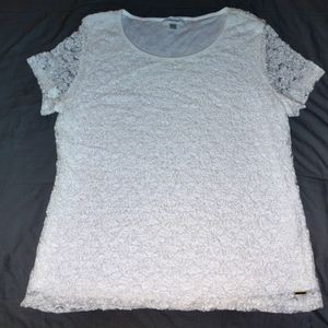 Calvin Klein Short Sleeve Lace Shirt